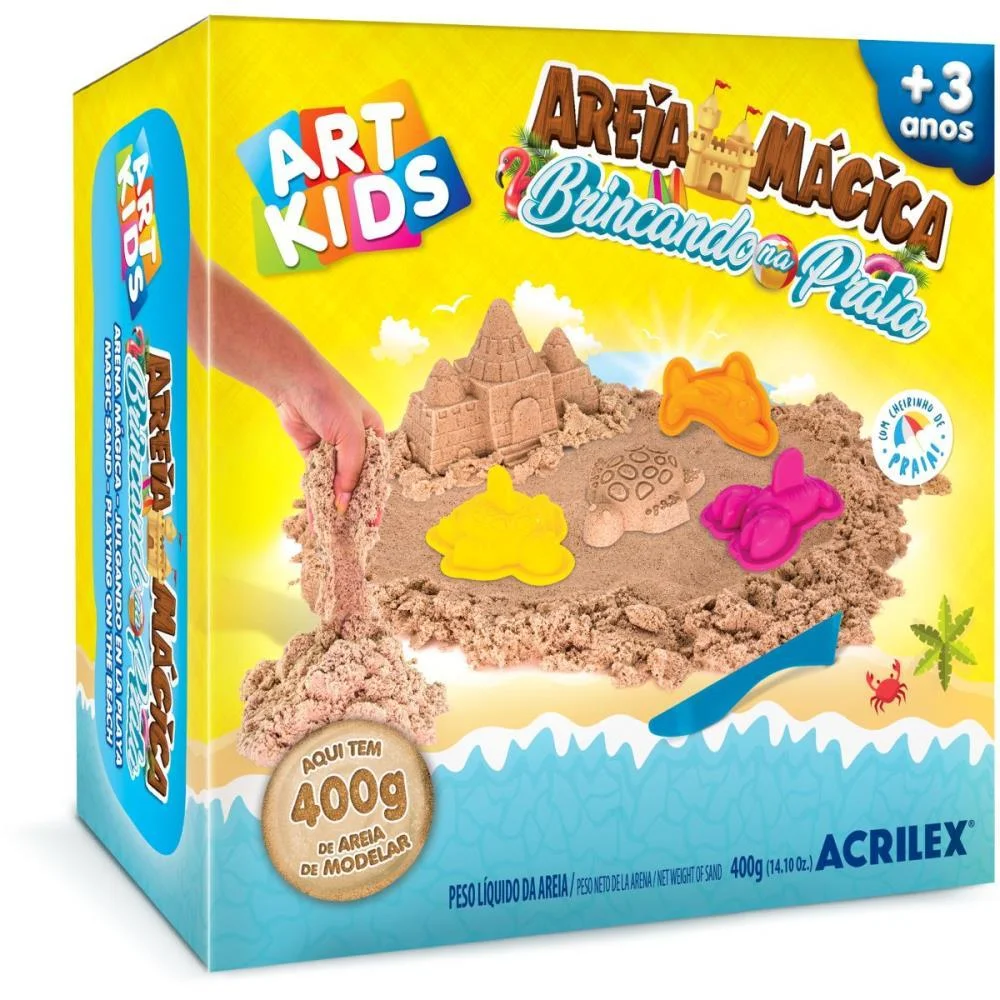 Massa Areia Brincando Na Praia 400G Acrilex (Kit) - imagem 2