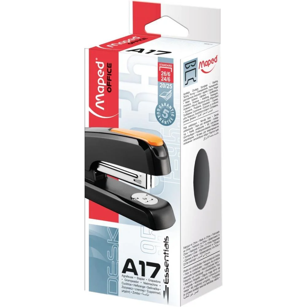 Grampeador Plastico Universal A-17 Preto 26/6 Maped (Unidade) - imagem 5
