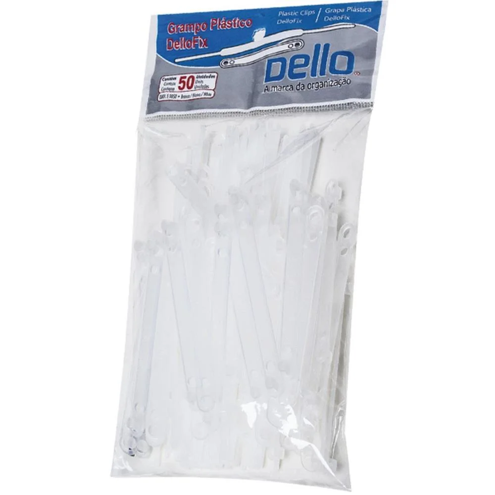 Grampo Trilho Plastico Dellofix Branco Dello (Pct.c/50) - imagem 3