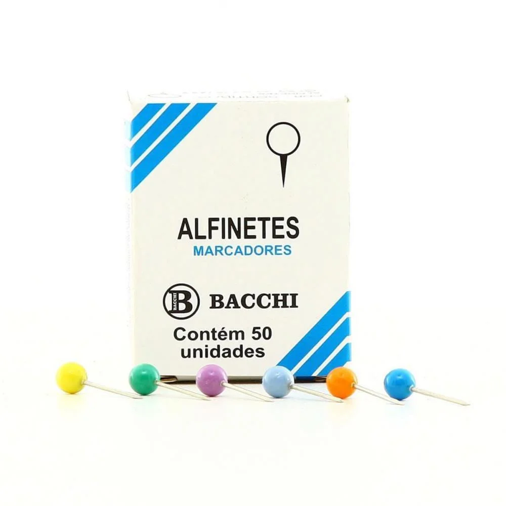 Alfinete Mapa Colorido Cx.c/50Pcs. Bacchi (Pct.c/10) - imagem 2