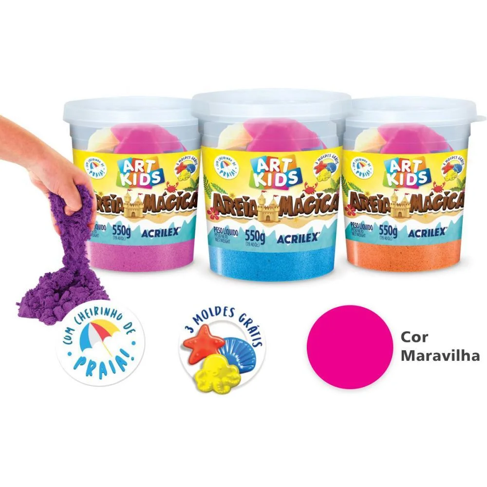 Massa Areia Areia Magica Maravilha 550G/Mo Acrilex (Pote) - imagem 2