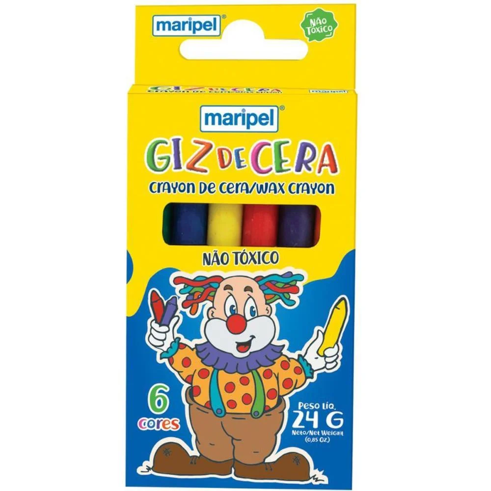 Giz De Cera Fino 06 Cores Maripel (Pct.c/12) - imagem 2