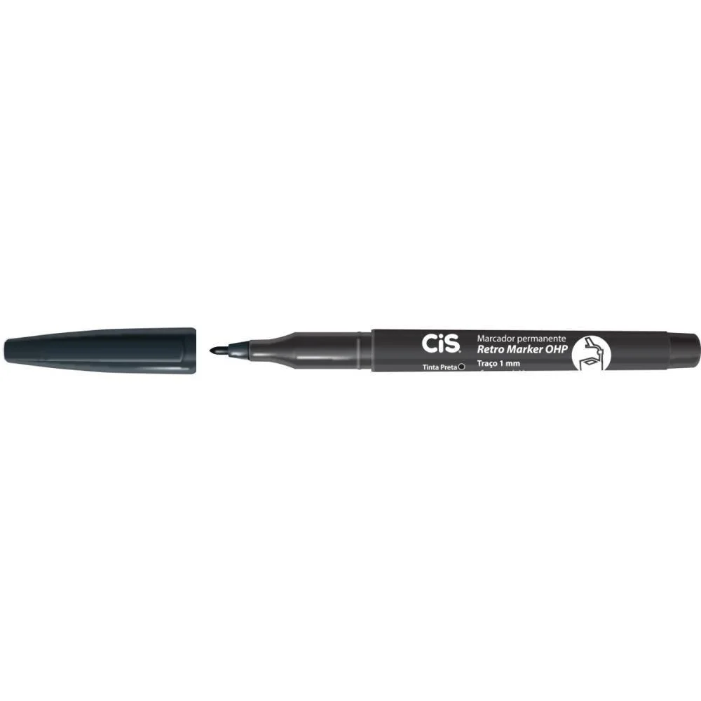 Caneta Retroprojetor 1.0Mm Cis Preto Sertic (Cx.c/12) - imagem 4