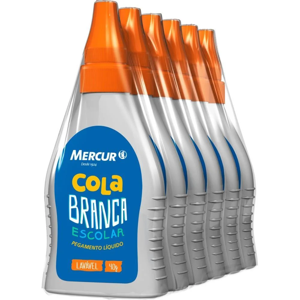 Cola Escolar 40G Branca Lavavel Mercur (Pct.c/06) - imagem 2