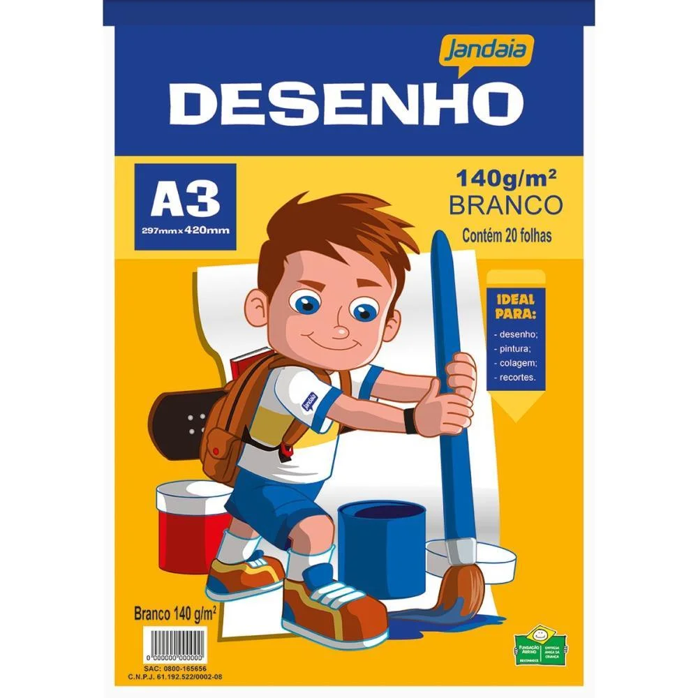 Bloco Tecnico Sem Margem Desenho A-3 140G.20Fls.branco Jandaia (Pct.c/05) - imagem 3