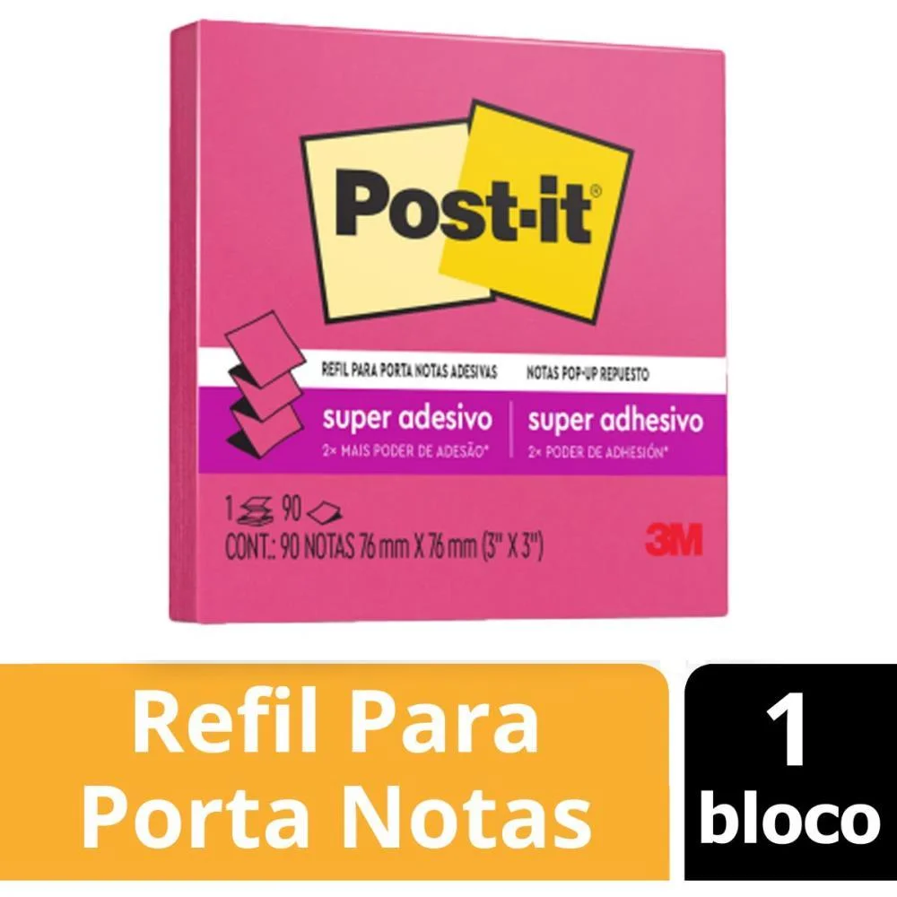 Bloco De Recado Post-It Pop Up Refil R330 76X76 Rosa 3M (Unidade) - imagem 9