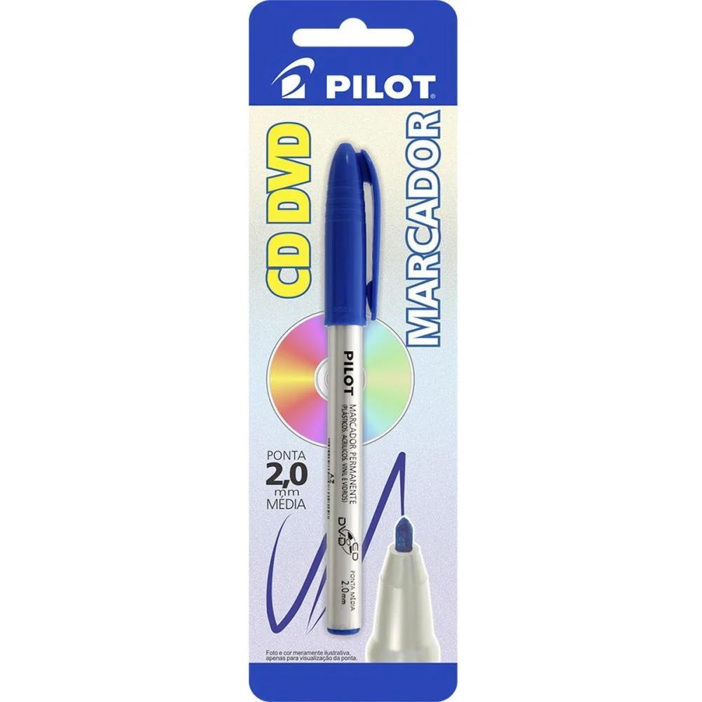 Caneta Para Cd 2.0Mm Ponta Media Azul Pilot (Bl.c/01) - imagem 2