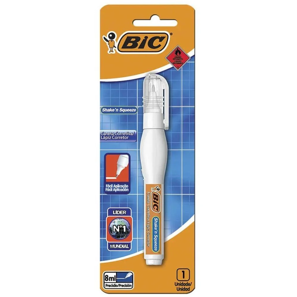 Caneta Corretiva Shake N Squeeze 8Ml Metal Bic (Bl.c/01) - imagem 3