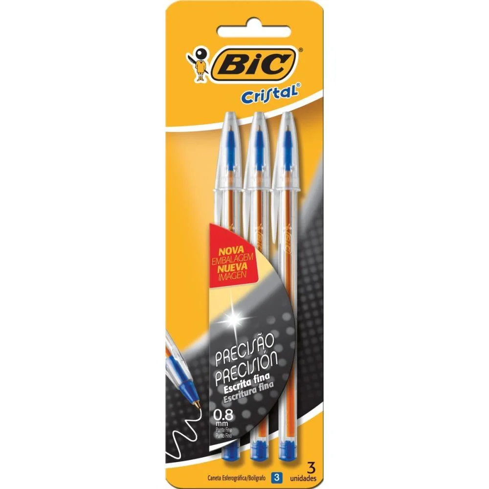 Caneta Esferografica Cristal Fina Azul Bic (Bl.c/03) - imagem 3