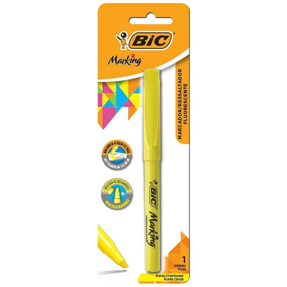 Caneta Marca Texto Marking Amarela Bic (Bl.c/01) - imagem 3