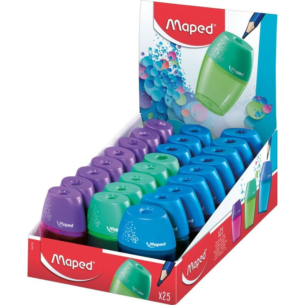 Apontador Com Deposito Shaker 1Furo Gd Plastico Sort. Maped (Cx.c/25) - imagem 3