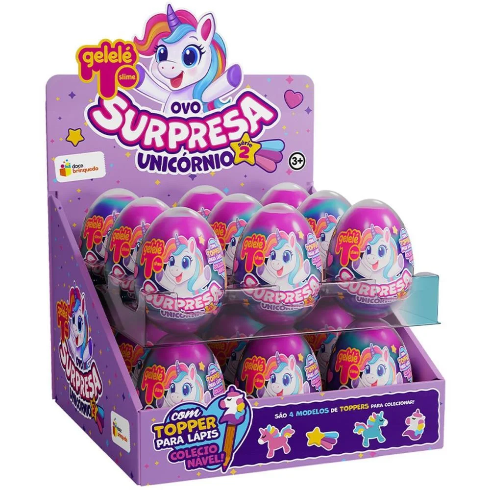 Slime Ovo Surpresa Unicornio Doce Brinquedo C/ 18 Unidades - imagem 3