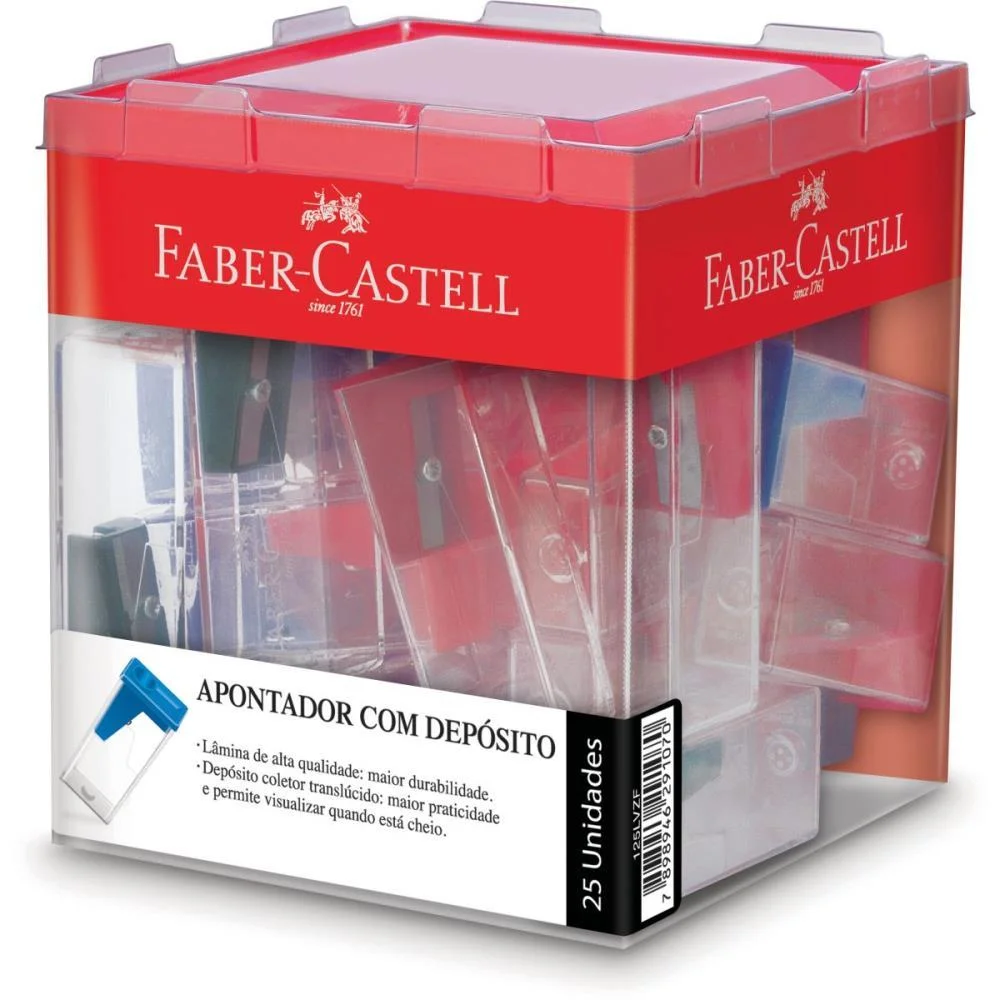 Apontador Com Deposito Transparente Color Grande Faber-Castell (Dp.c/25) - imagem 2