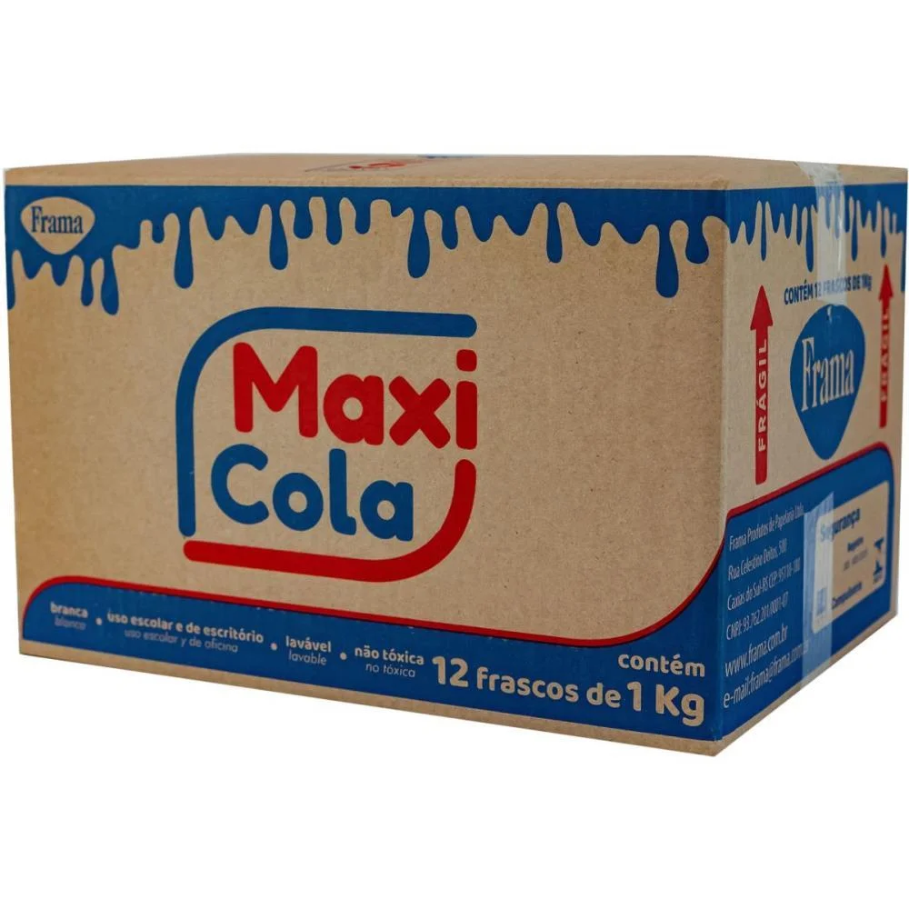 Cola Escolar Maxi Cola 1Kg Frama (Cx.c/12) - imagem 4