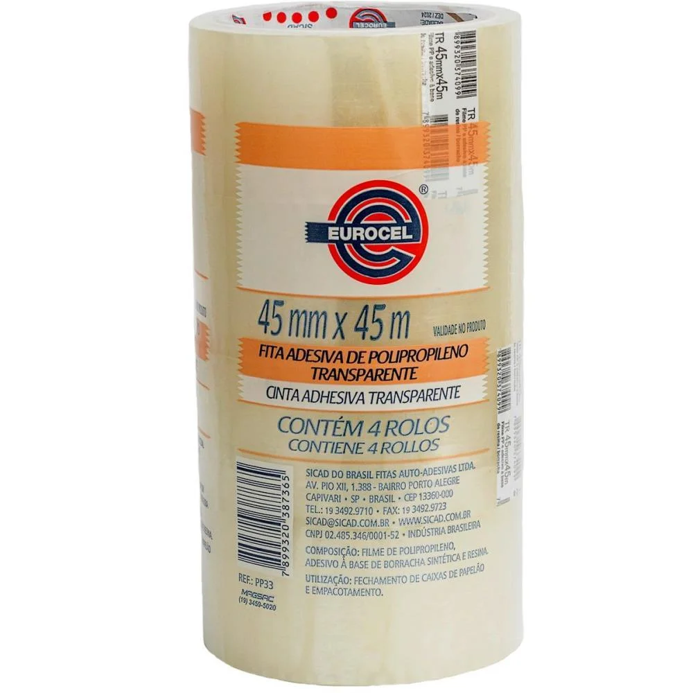 Fita Para Empacotamento Pp 33 45Mmx45M Transparente Eurocel (Pct.c/04) - imagem 5