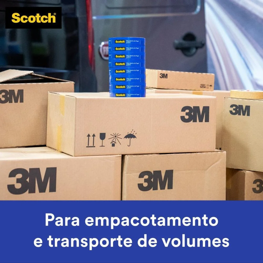 Fita Para Empacotamento Papel Liso 3777 38Mmx10M Marr. 3M (Pct.c/06) - imagem 5