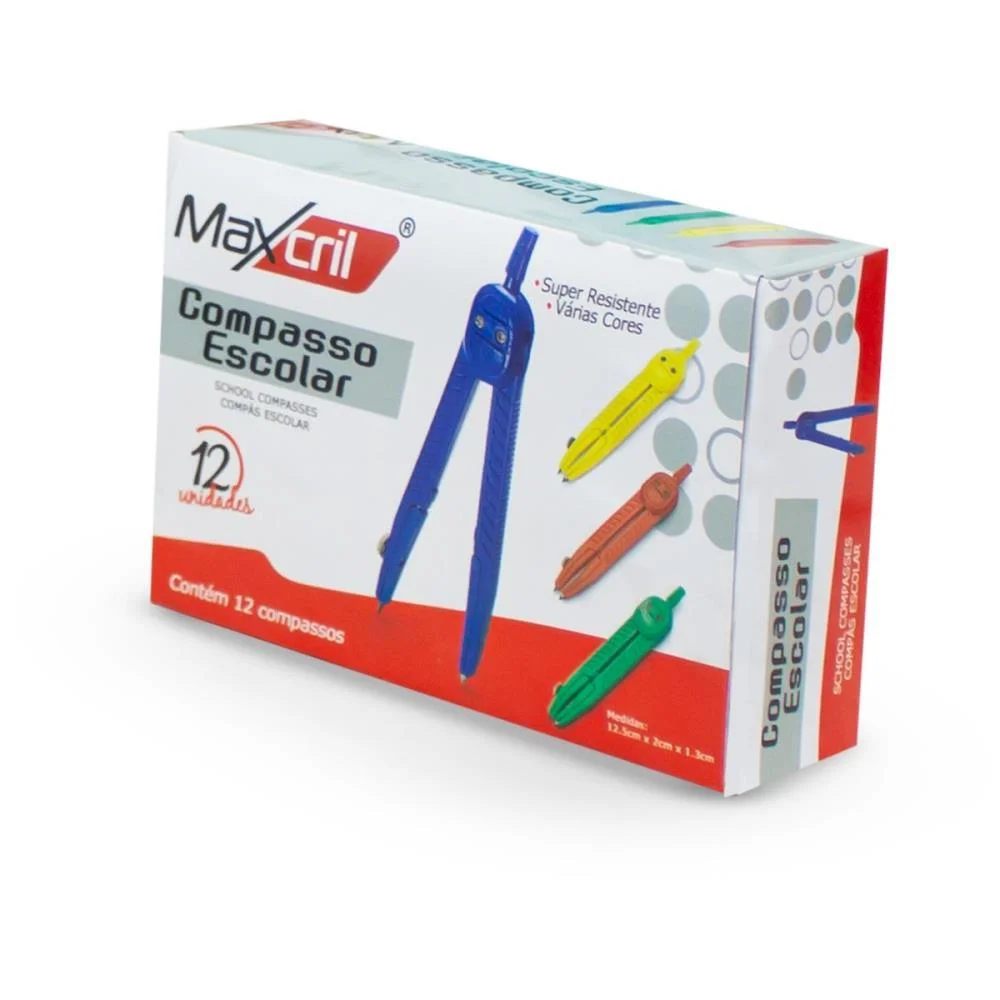 Compasso Escolar Corpo Plast. Sortidos Maxcril (Cx.c/12) - imagem 5