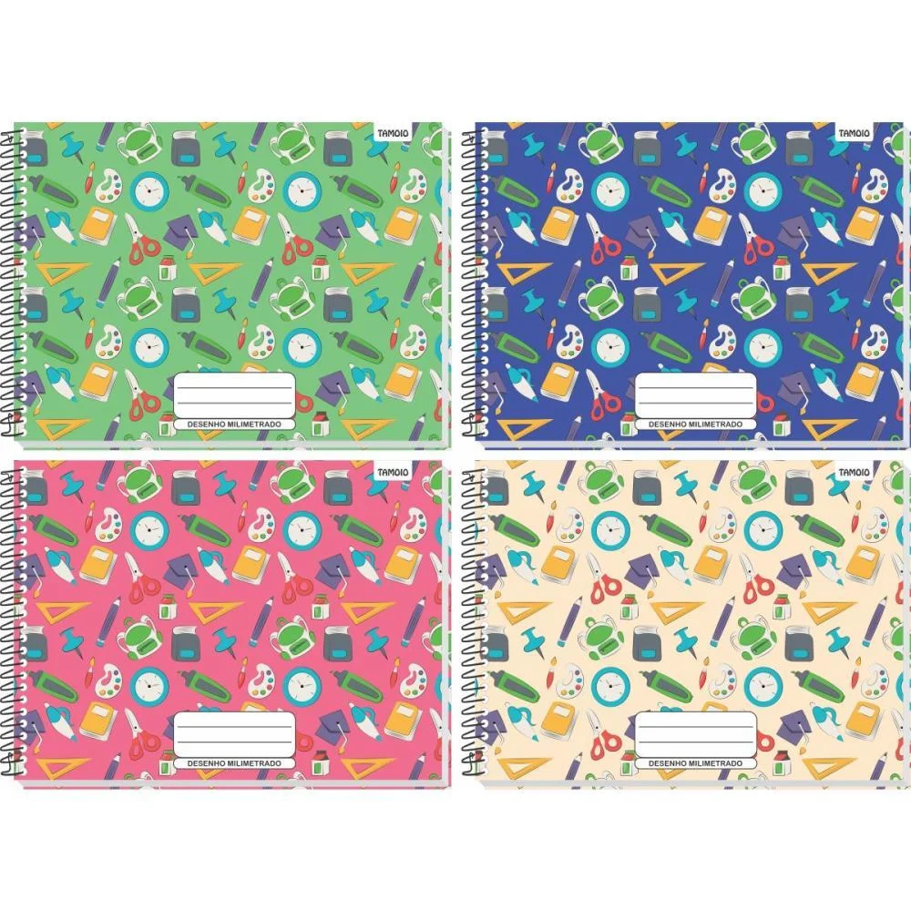 Caderno Desenho Milimetrado Decorado 48F Univ Espiral Cd Tamoio (Pct.c/04) - imagem 2