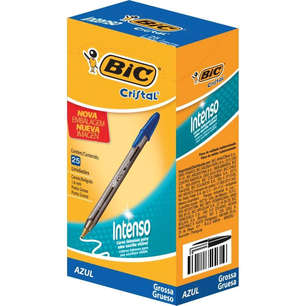 Caneta Esferografica Cristal Bold Azul Bic (Cx.c/25) - imagem 2