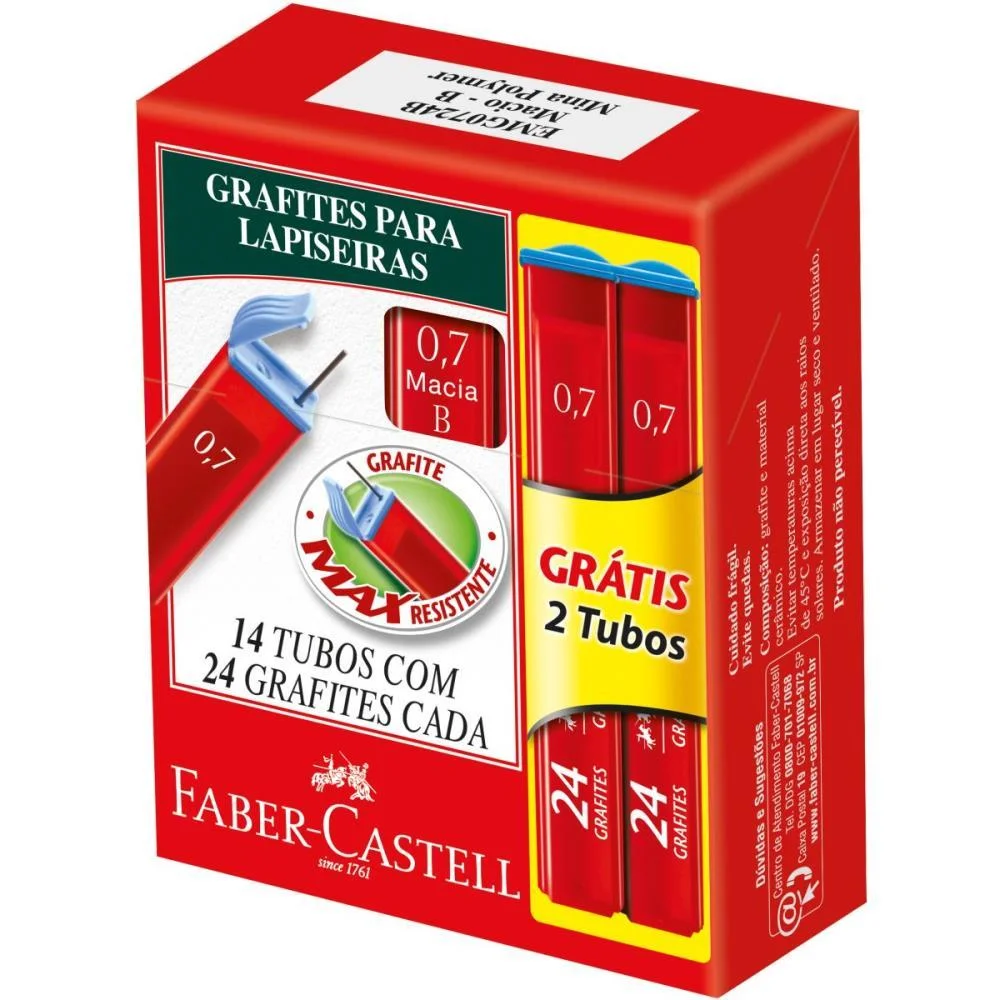 Grafite 0.7Mm Polymer B 14Tb X 24Mn Faber-Castell (Cx.c/14) - imagem 2