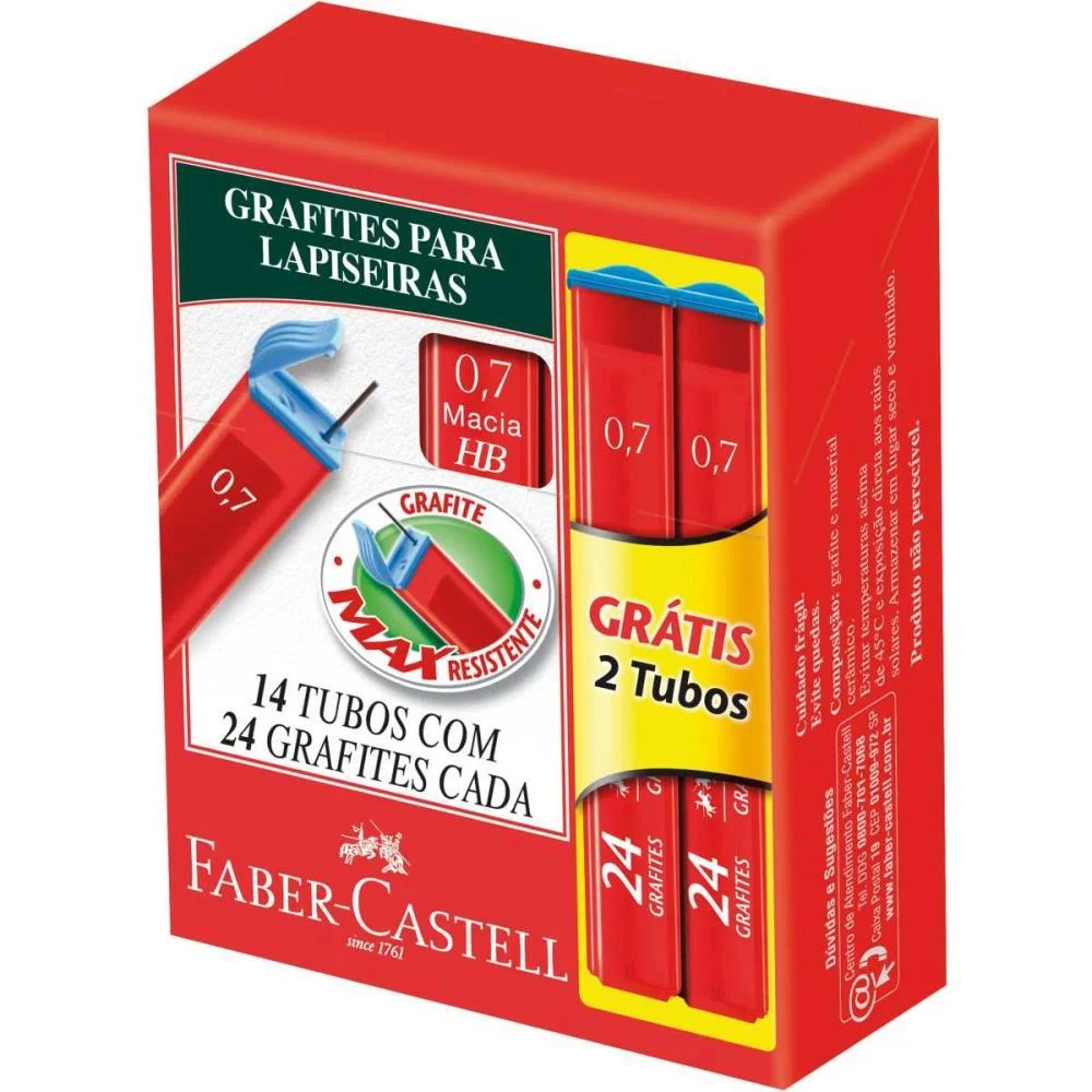 Grafite 0.7Mm Polymer Hb Media 14Tb X 24Mn Faber-Castell (Cx.c/14) - imagem 4