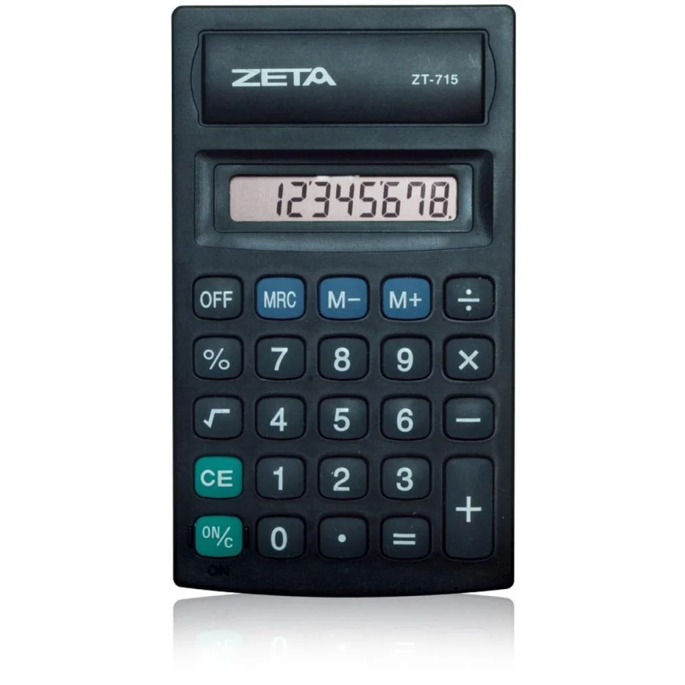 Calculadora De Bolso 8 Dig. Pilha Aa Preta Procalc (Unidade) - imagem 2
