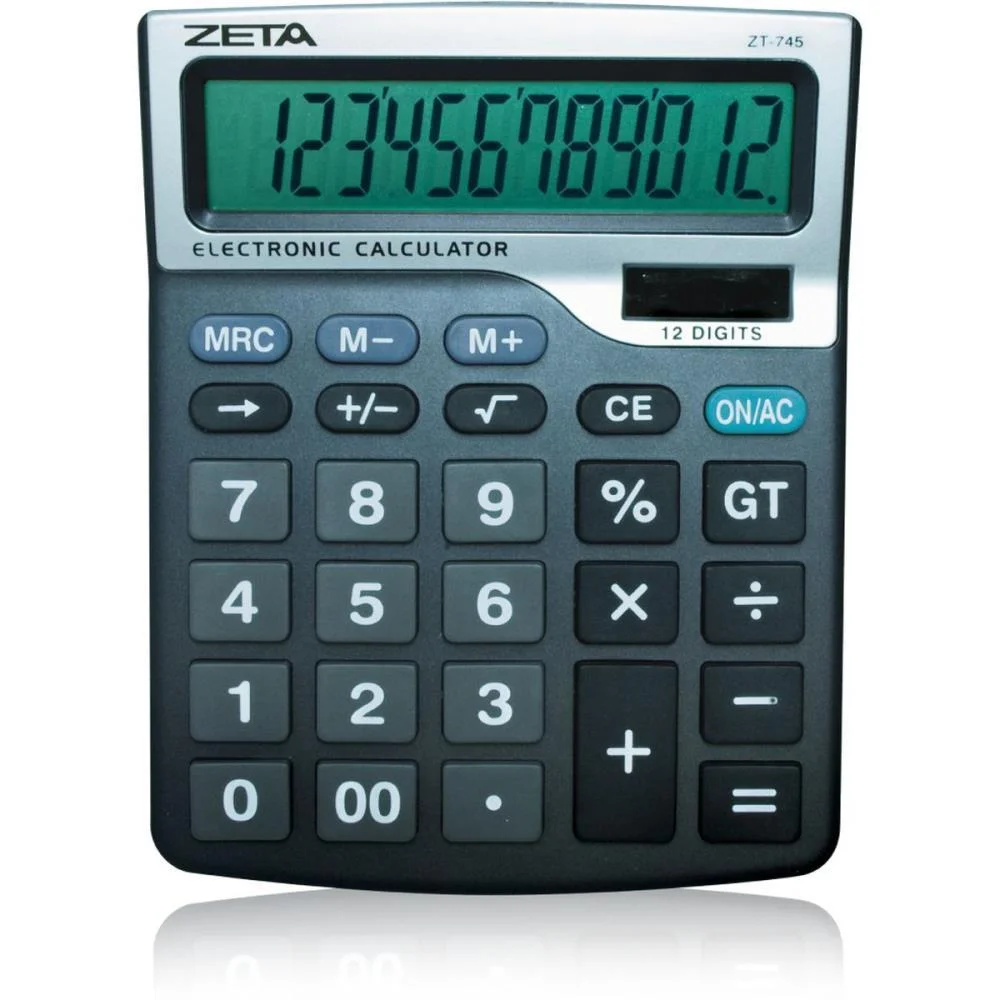 Calculadora De Mesa 12 Dig. Zeta Visor Grd Pr.sol Procalc (Unidade) - imagem 2