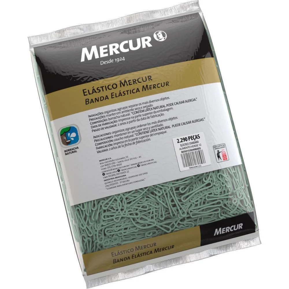 Elástico Para Alimento Verde N.12 1Kg 2290 Pecas Mercur (Pacote) - imagem 2