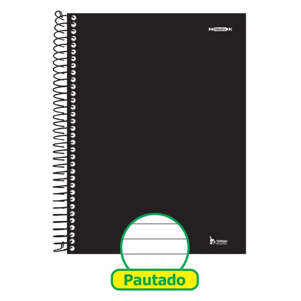 Caderno 01X1 Capa Dura Neutro Preto 96 Folhas Tamoio (Pct.c/04) - imagem 2