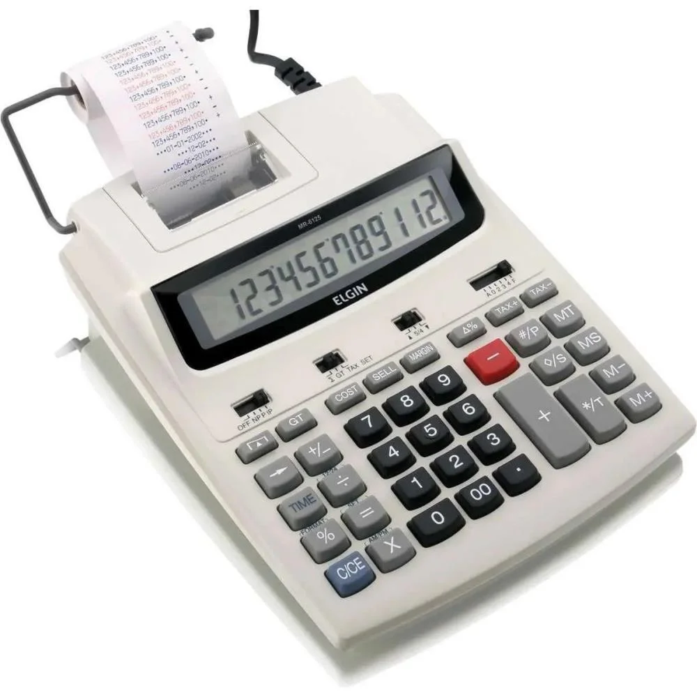 Calculadora De Impressao 12 Dig. Bob.58Mm Bivolt Cinza Elgin - imagem 2