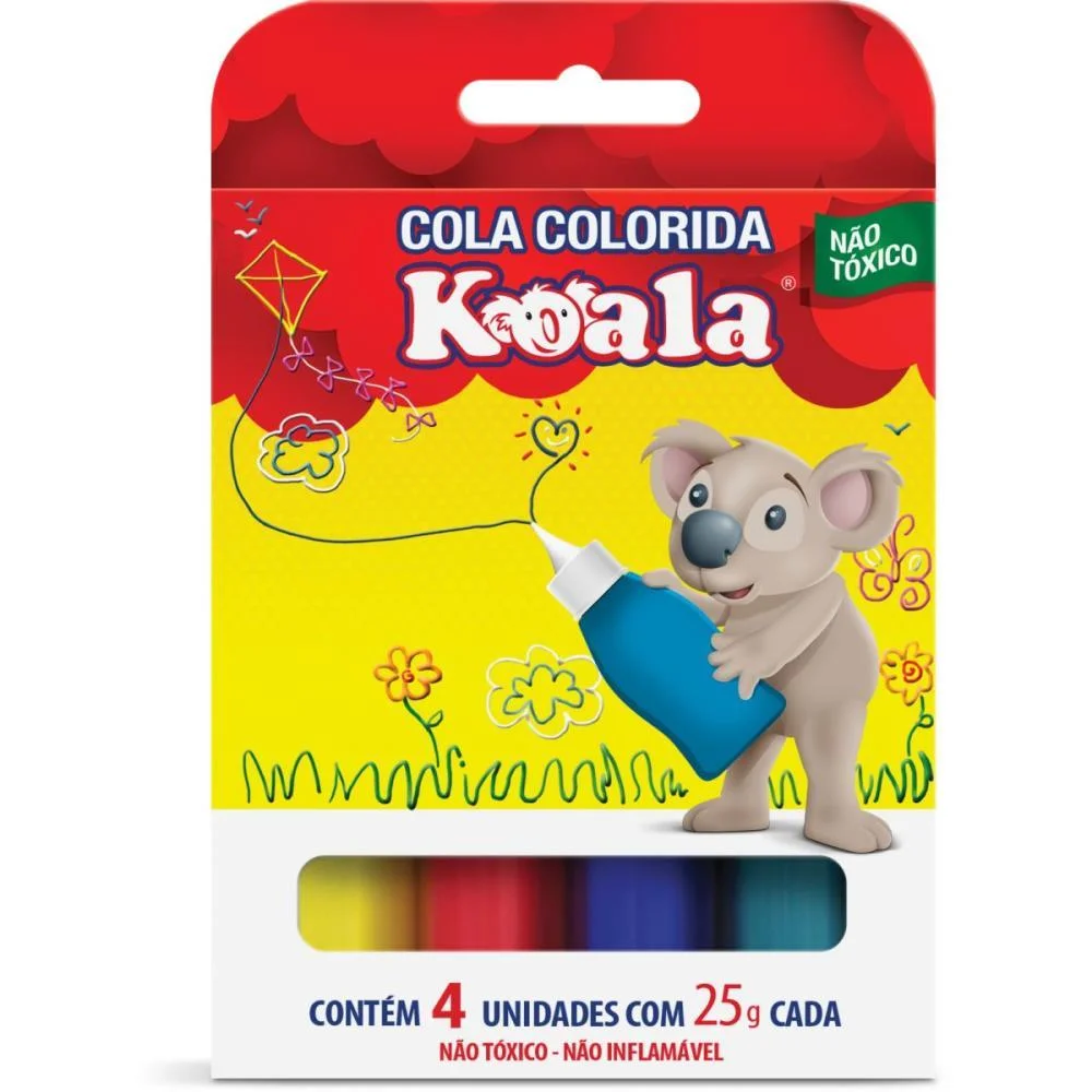 Cola Colorida Koala 4 Cores 25G Delta (Estojo) - imagem 3