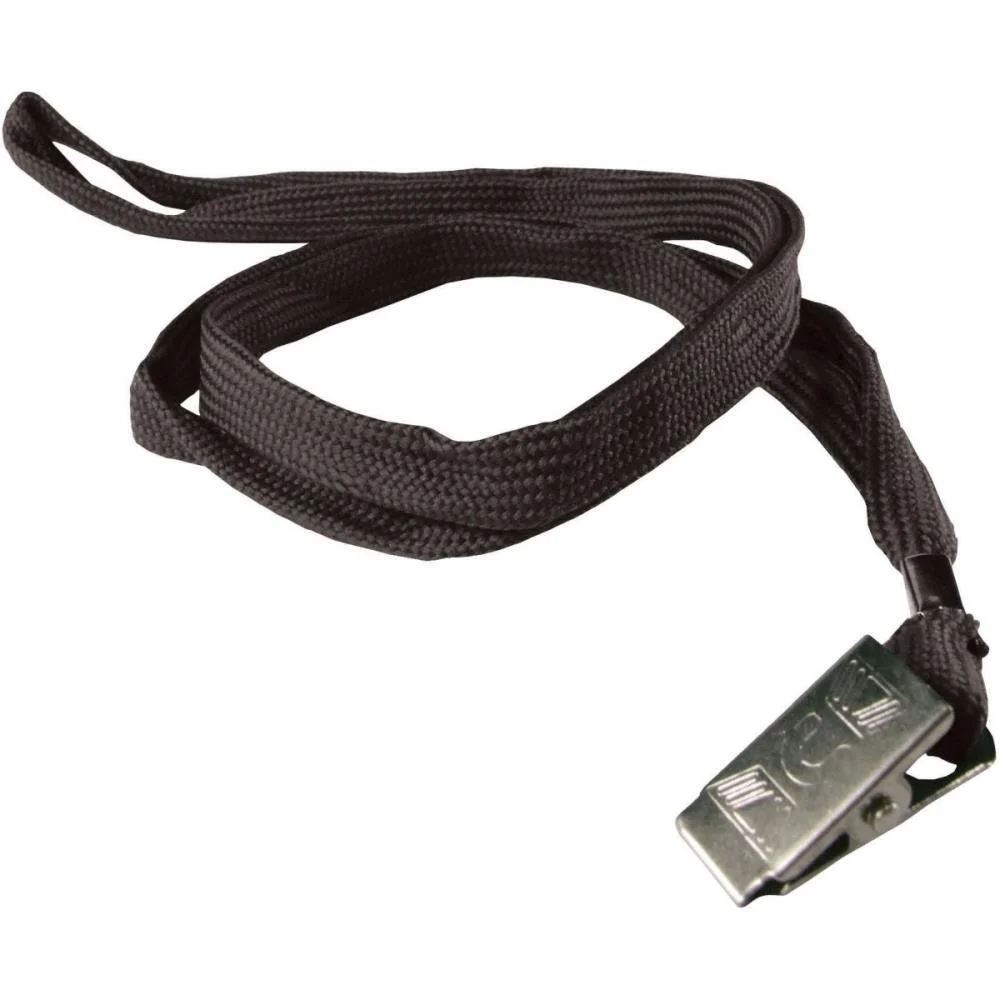 Cordao Para Cracha Tecido Preto C/Presilha Jacare Kit (Pct.c/10) - imagem 2