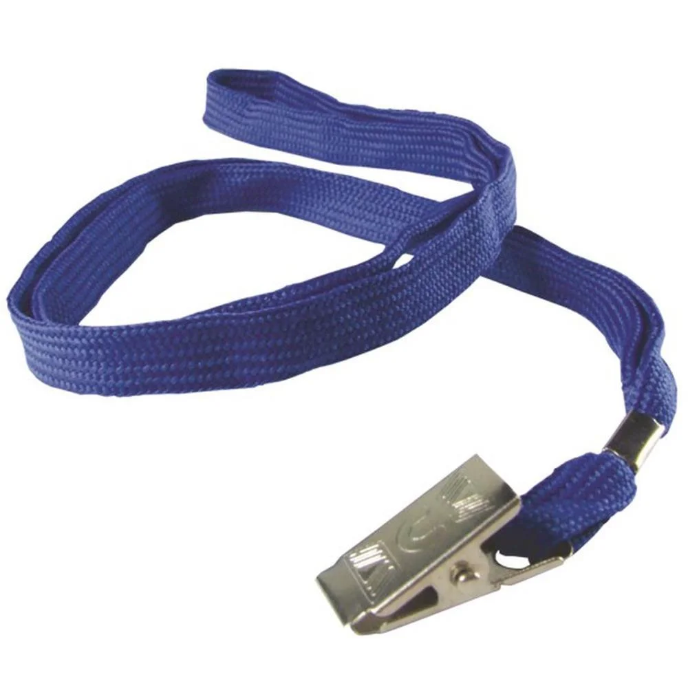 Cordao Para Cracha Tecido Azul C/Presilha Jacare Kit (Pct.c/10) - imagem 2