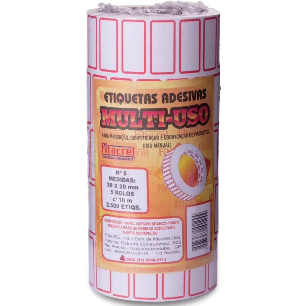 Etiqueta Para Preco 39X20Mm C/2500 Etiquetas Fitacrel (Pct.c/05) - imagem 2