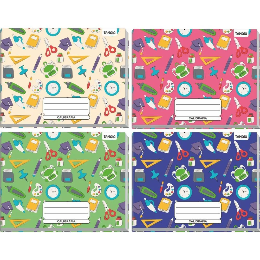 Caderno Caligrafia Capa Dura Decorado 48F 1/4 Broch.horiz. Tamoio (Pct.c/05) - imagem 3