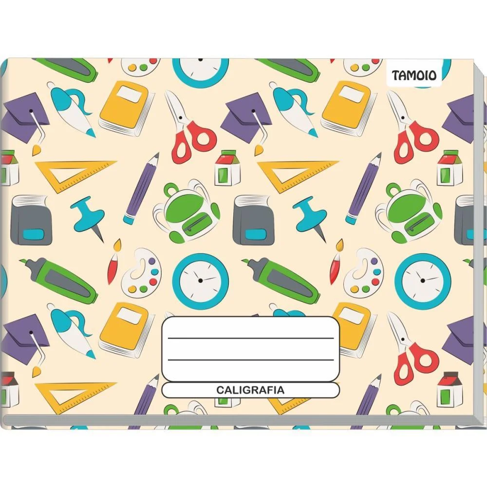 Caderno Caligrafia Capa Dura Decorado 48F 1/4 Broch.horiz. Tamoio (Pct.c/05) - imagem 4