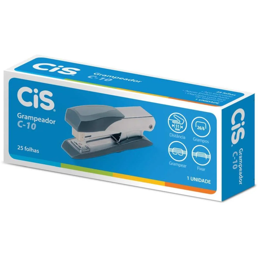 Grampeador Metal Cis C-10 Metallic P/25Fls 26/6 Sertic (Unidade) - imagem 4