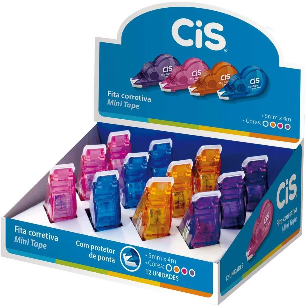 Corretivo Em Fita Cis Mini Tape 4M Sertic (Cx.c/12) - imagem 3