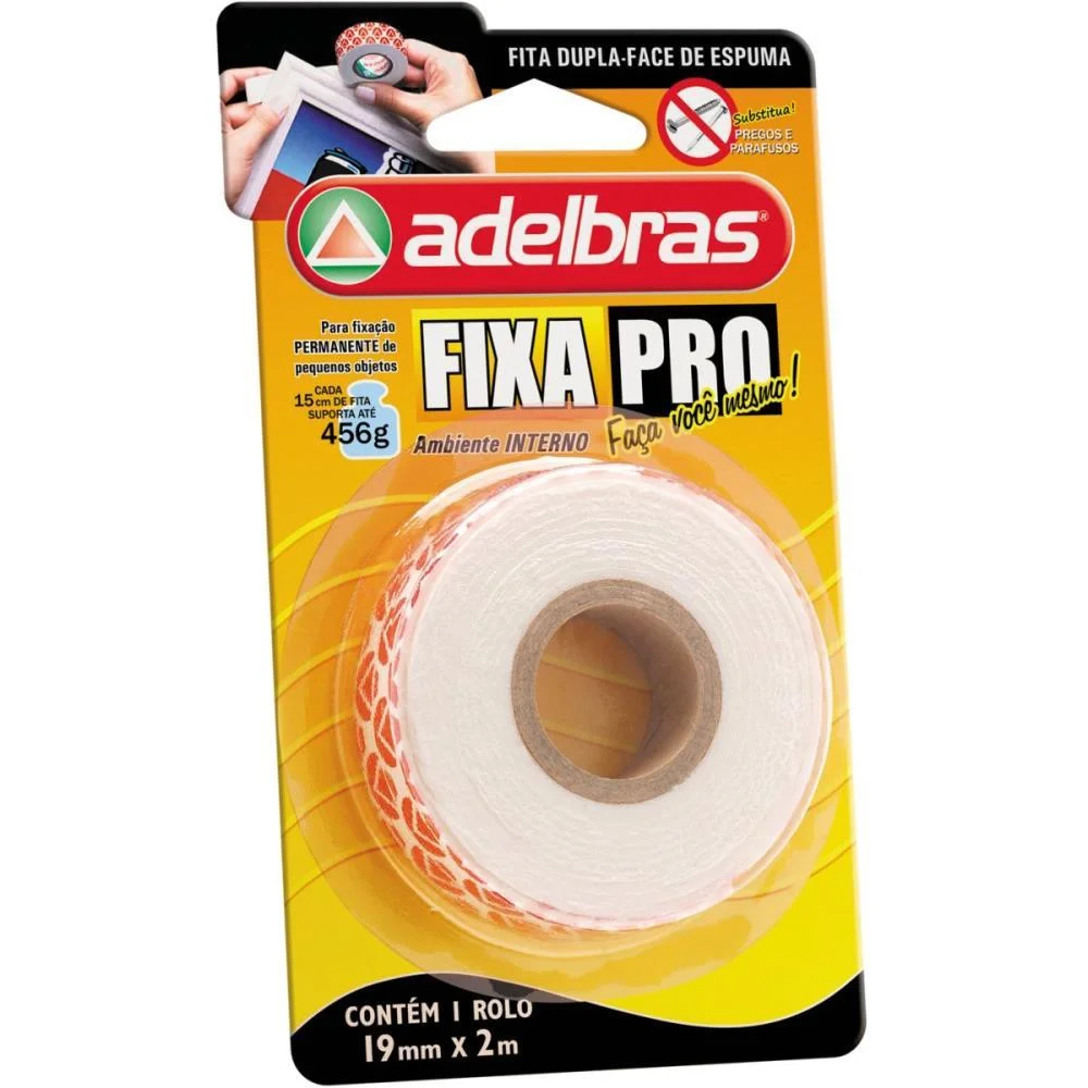 Fita Dupla Face Fixa Pro Espuma 19Mmx2M Adelbras (Unidade) - imagem 2