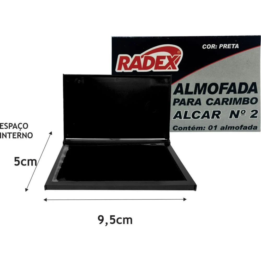 Almofada Carimbo N.2 Preta Radex (Unidade) - imagem 2