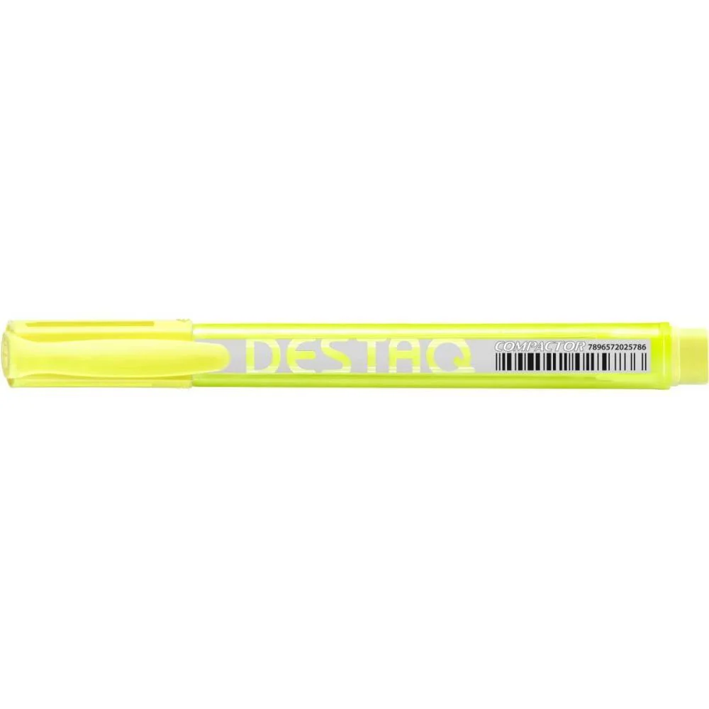 Caneta Marca Texto Destaq Fluorescente Amarela Compactor (Cx.c/12) - imagem 3