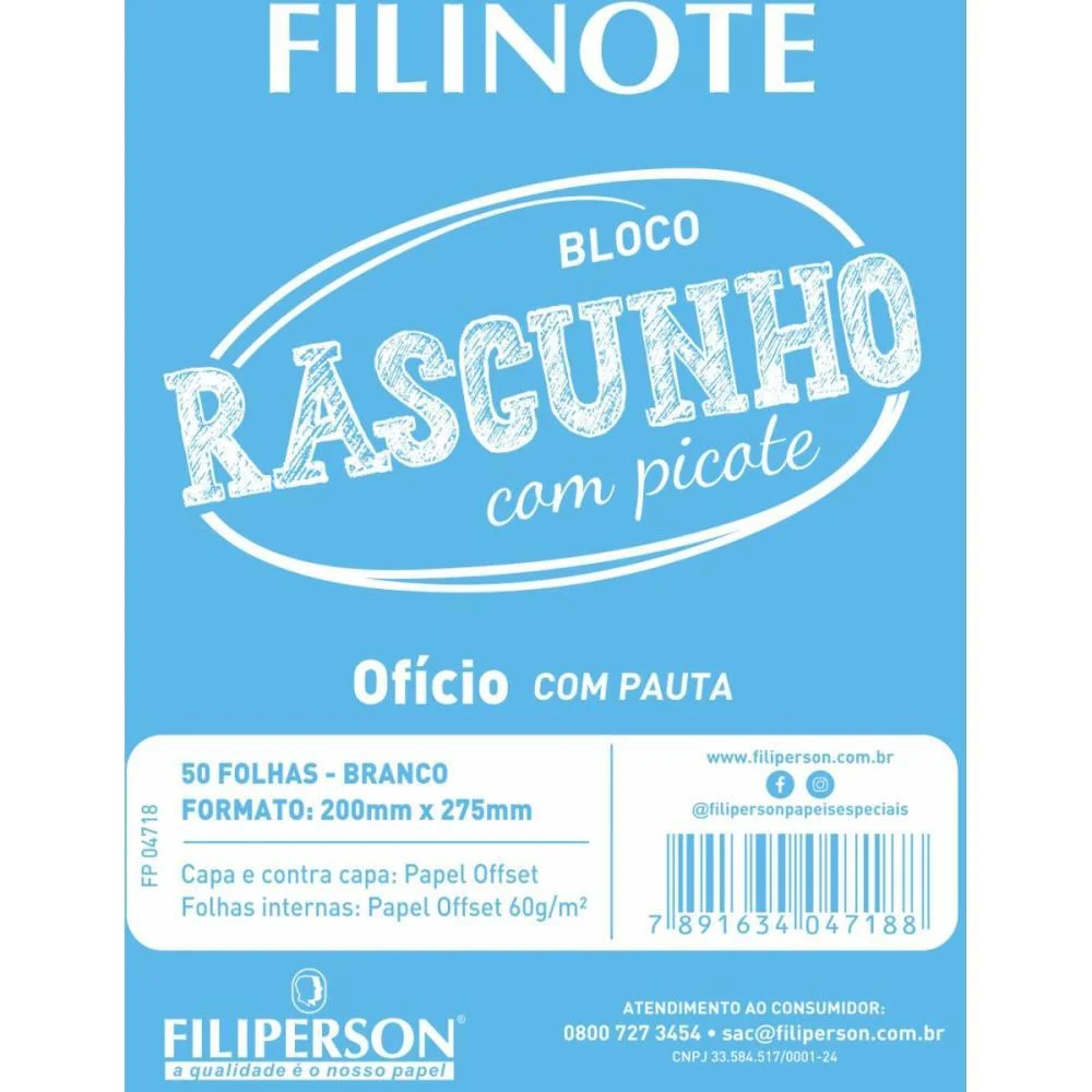 Bloco Para Rascunho C/Picote C/Pauta 200X275 50Fl Filiperson (Pct.c/10) - imagem 2