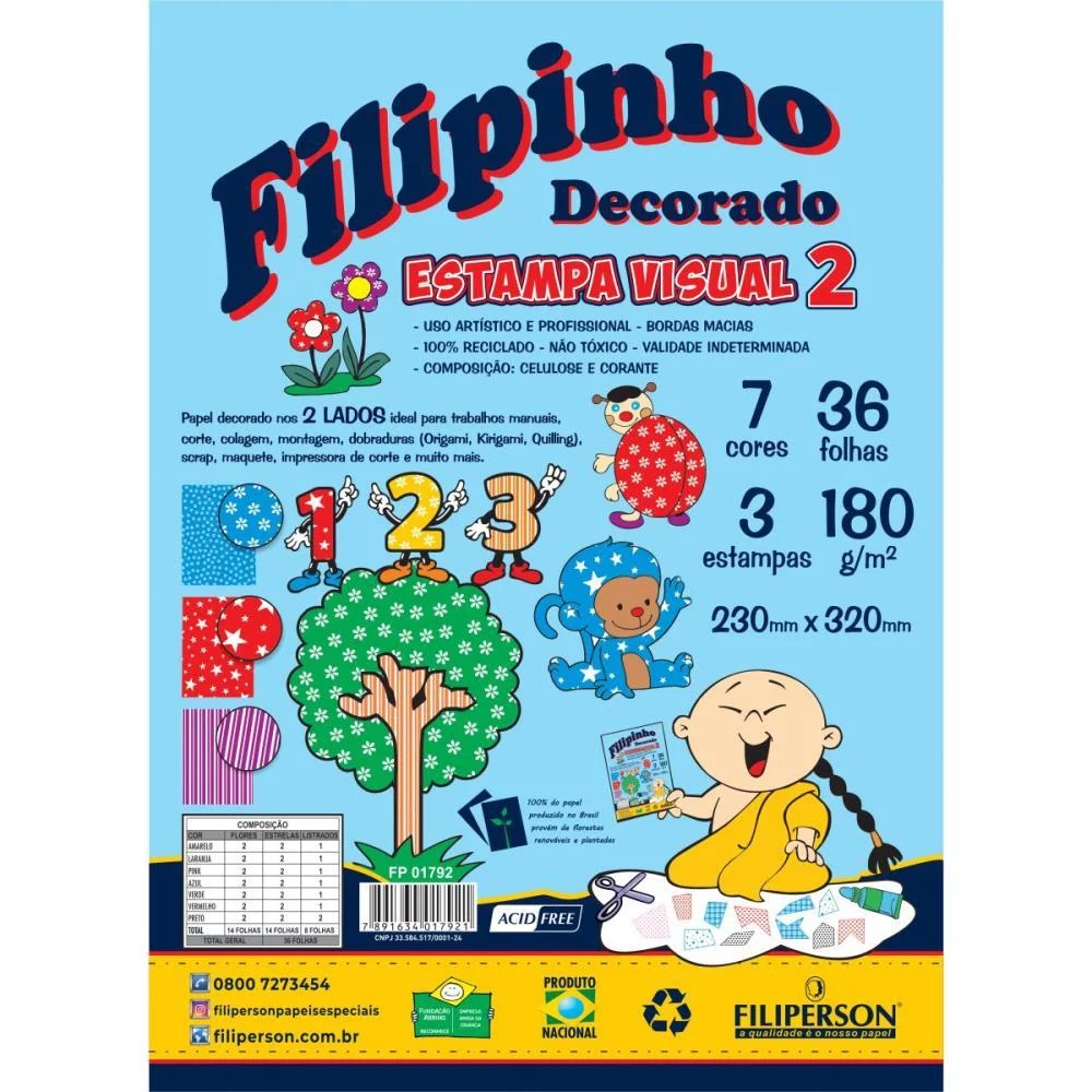 Bloco Para Educacao Artistica Textura 2 Decorado A4 180G 36F Filiperson (Pacote) - imagem 3