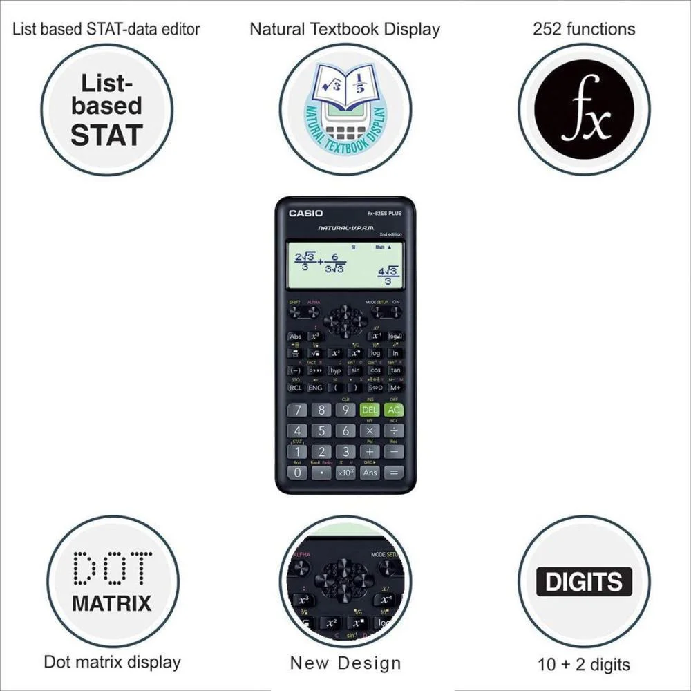 Calculadora Cientifica Fx82 Esp. 252 Funcoes Preta Casio (Unidade) - imagem 4