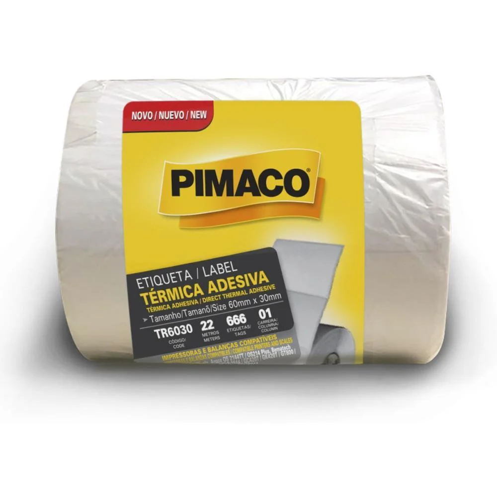Etiqueta Adesiva Térmica 60Mmx30Mm C/666 Etiq. Pimaco (Rolo) - imagem 2