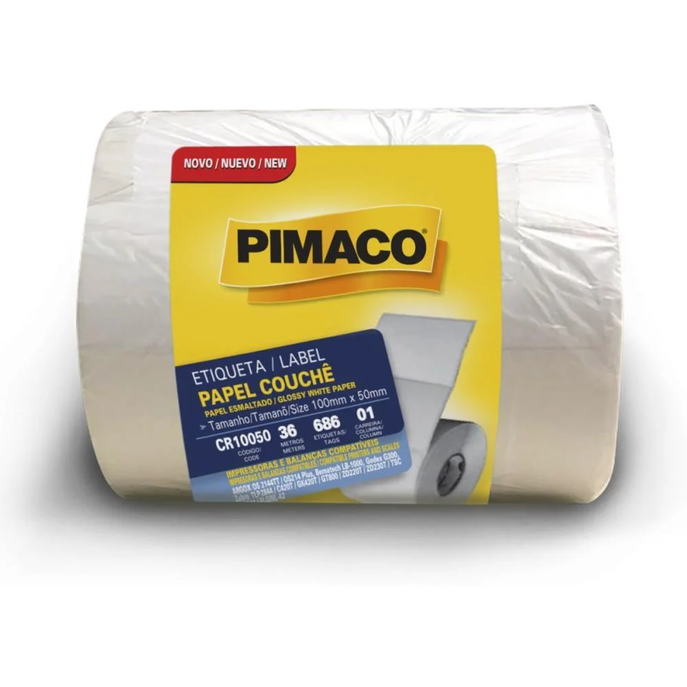 Etiqueta Adesiva Couche 100Mmx50Mm C/686 Etiq. Pimaco (Rolo) - imagem 2