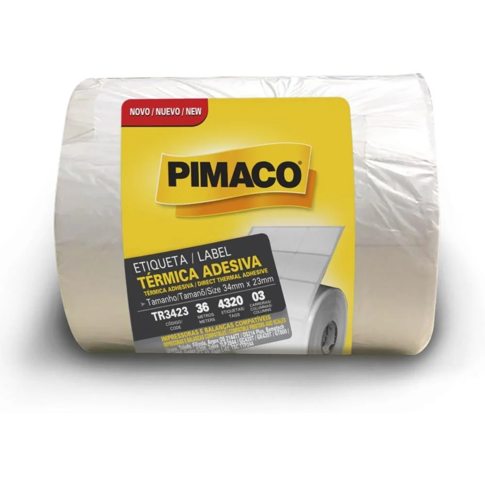 Etiqueta Adesiva Térmica 34Mx23Mm C/4320 Etiq. Pimaco (Rolo) - imagem 2