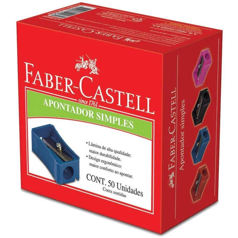 Apontador Sem Deposito Classico Cores Sortidas Faber-Castell (Cx.c/50) - imagem 2