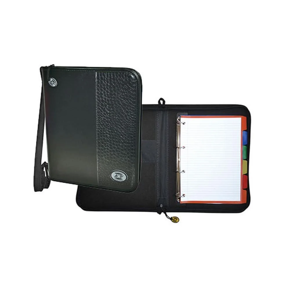 Fichario Com Ziper Croco Preto Completo Acp (Unidade) - imagem 4