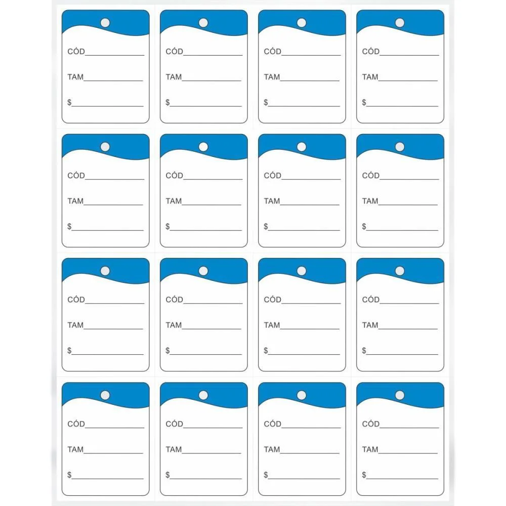 Etiqueta Para Marcacao Tag 30X38Mm Cartao Azul Grespan (Pct.c/1000) - imagem 3